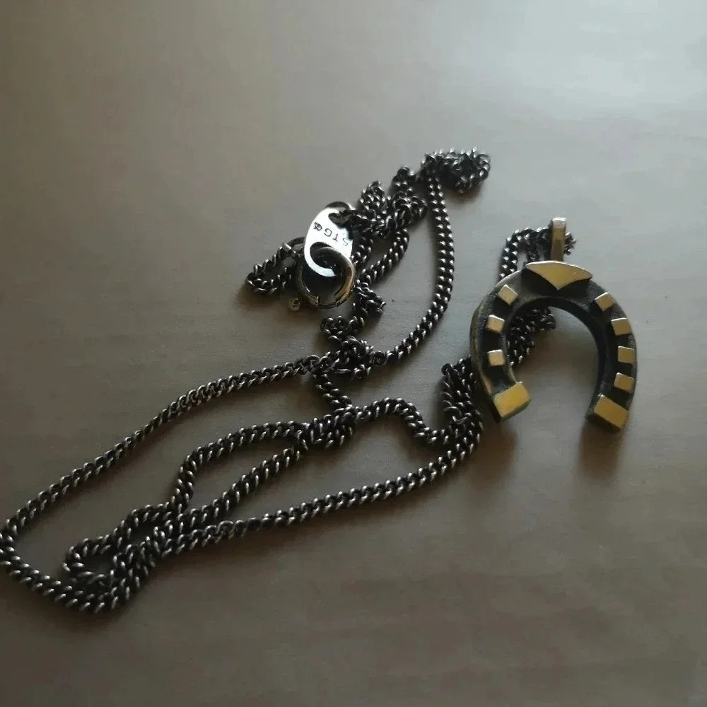 ✨ Vintage Sterling Silver Horseshoe Pendant Necklace ✨